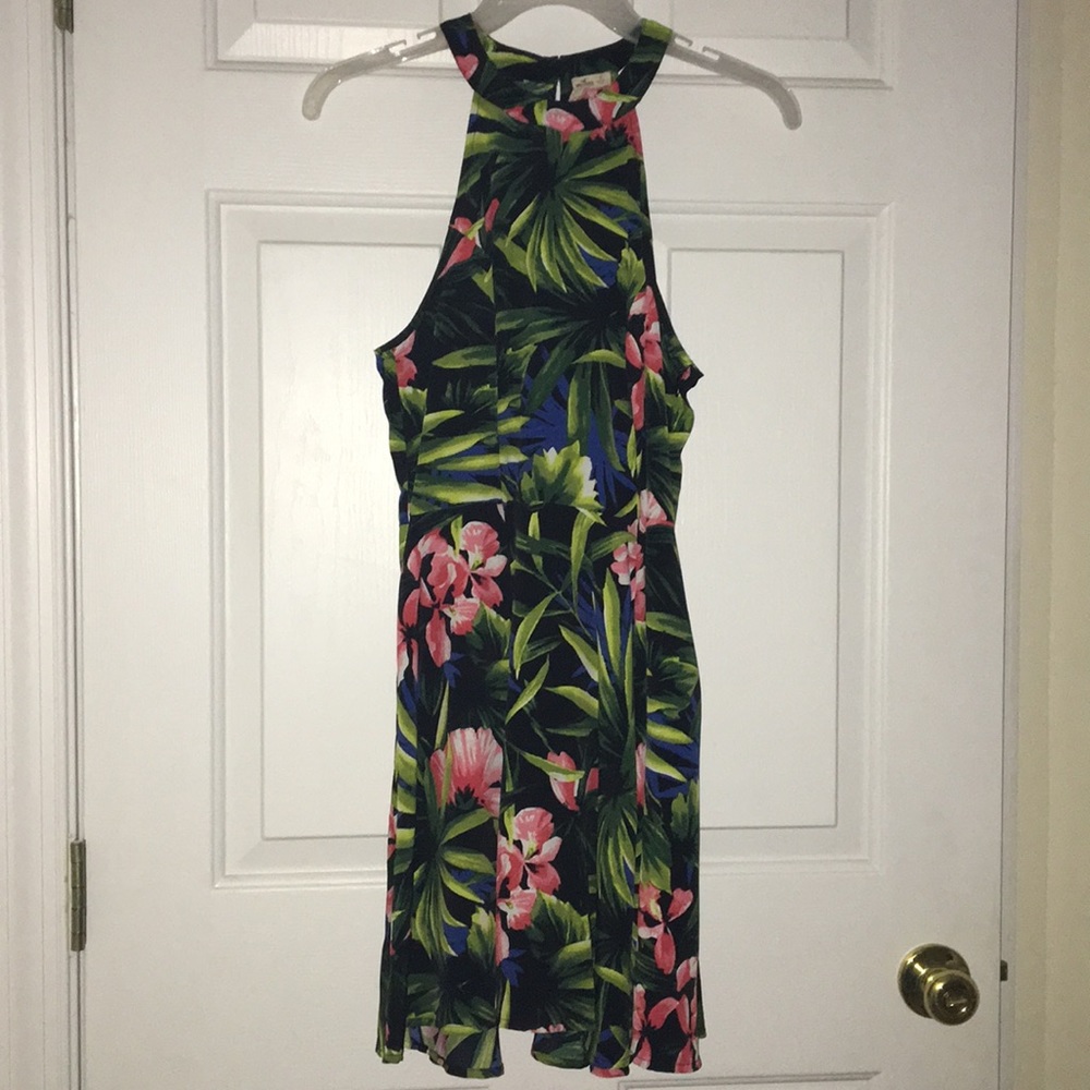 Tropical Print Fit and Flare Hollister Dress